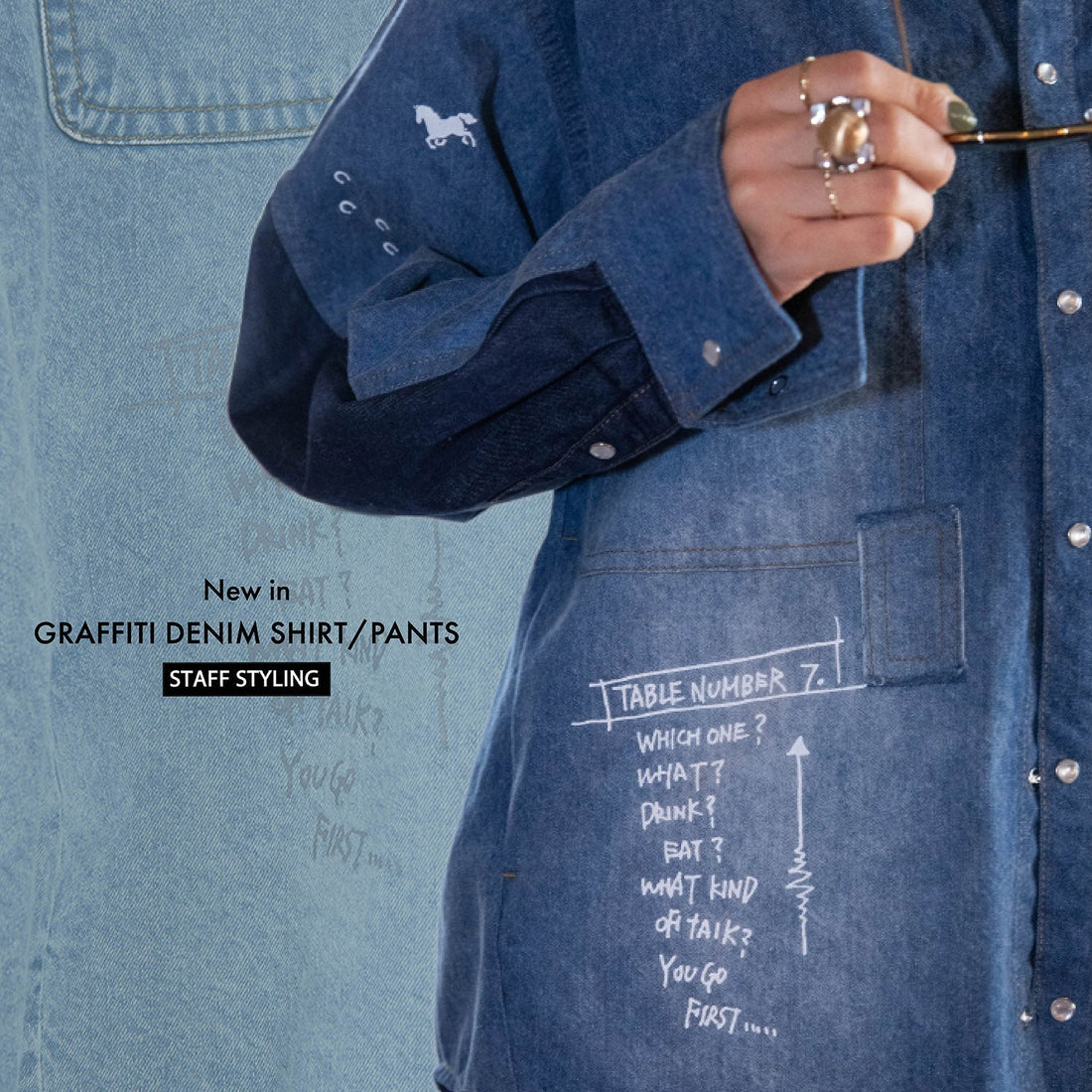 GRAFFITI DENIM SHIRT & PANTS