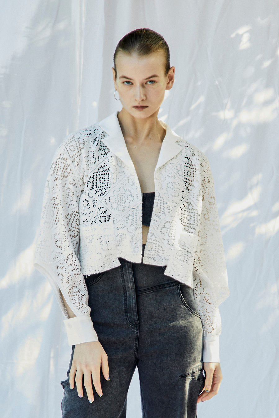 GEOMETRIC LACE SHIRT — aulaaila