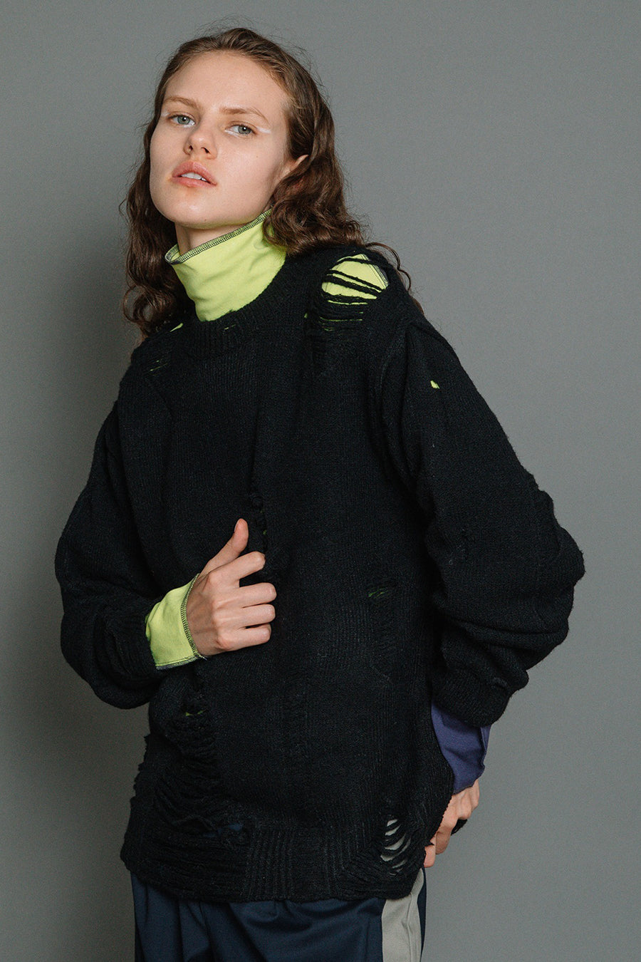 DAMAGE KNIT PULLOVER — aulaaila