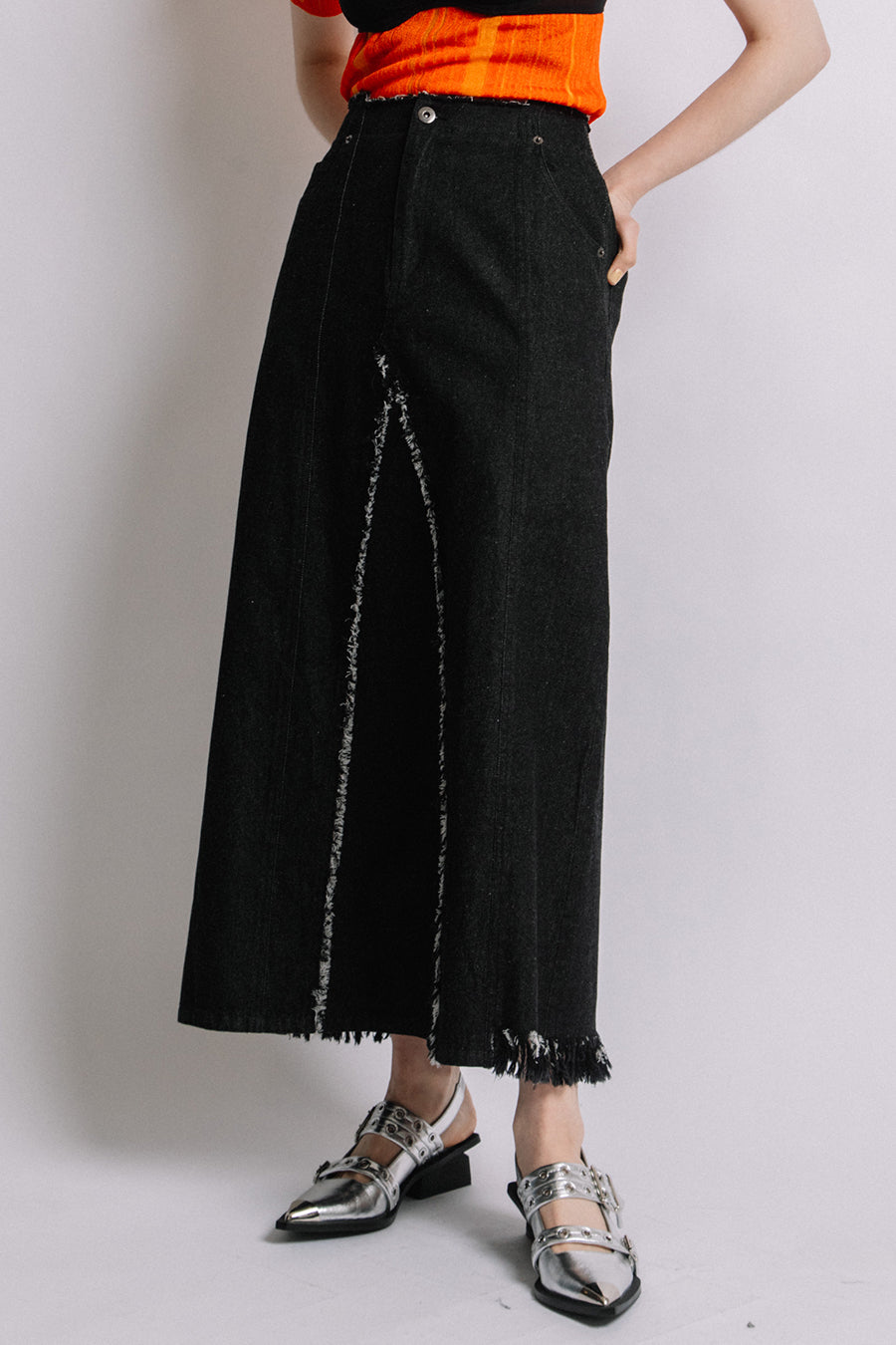 LONG DENIM SKIRT — aulaaila