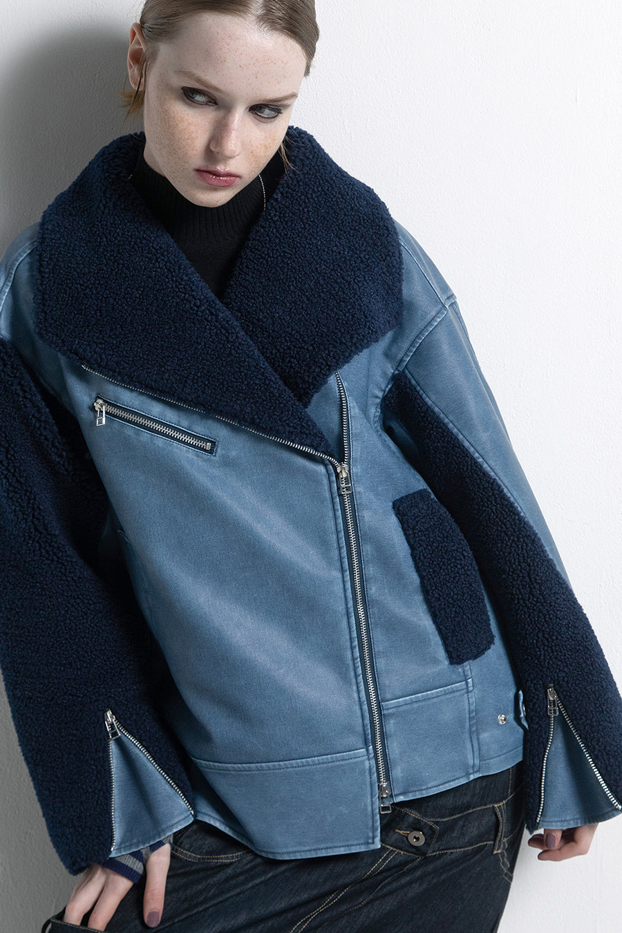 SHAWL COLLAR RIDERS JACKET — aulaaila