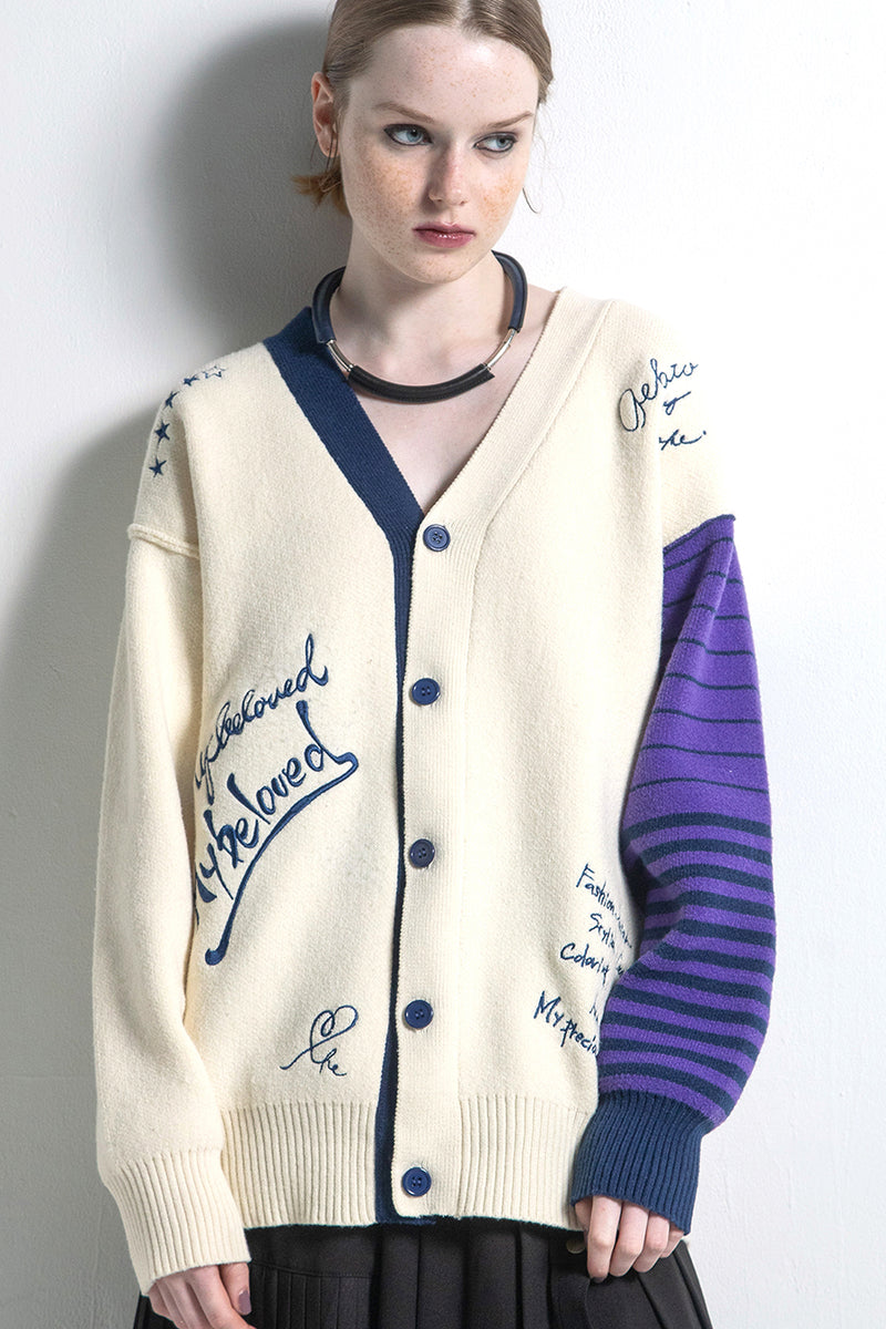 MESSAGE LOGO CARDIGAN — aulaaila