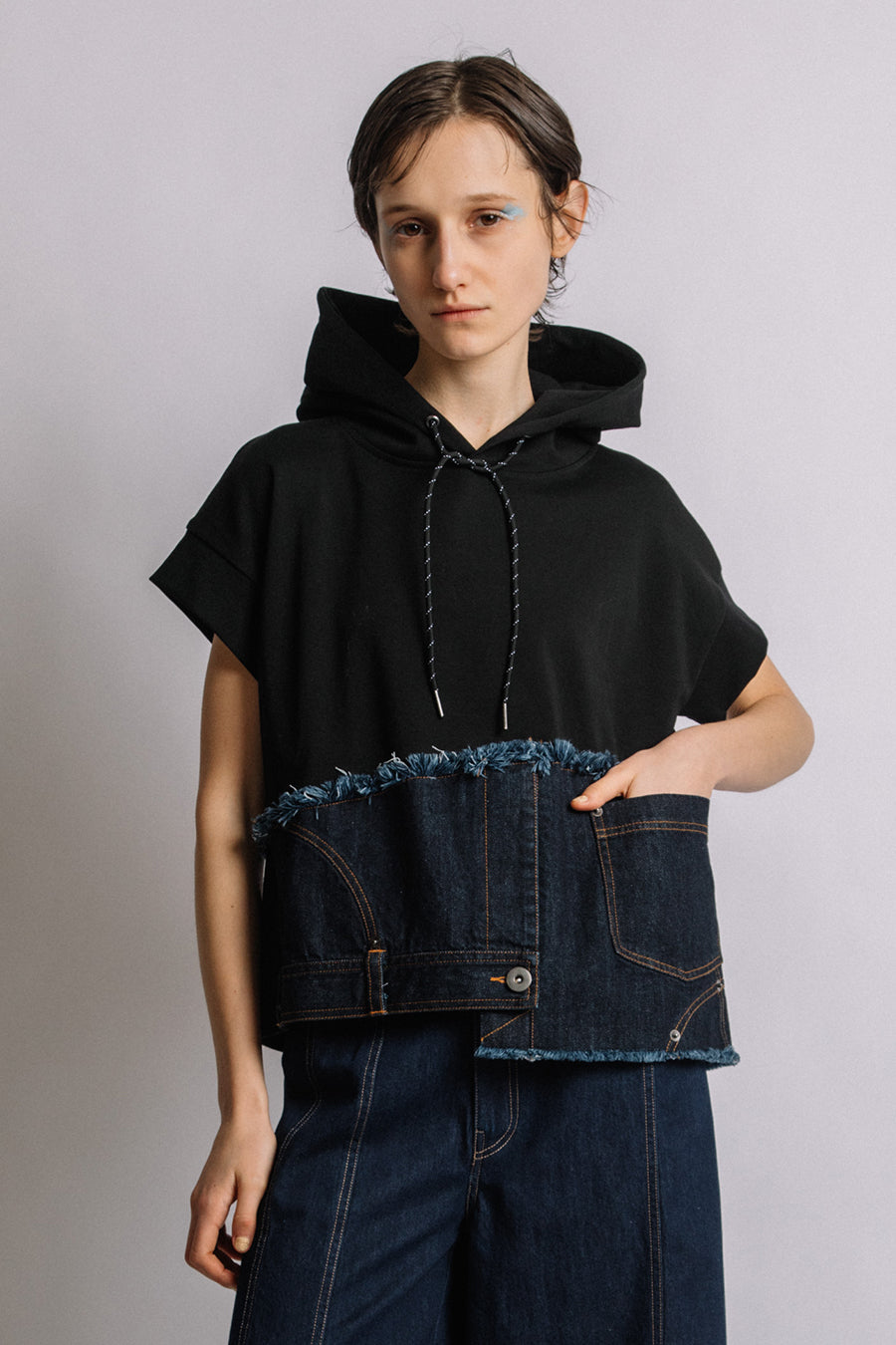 【本日限定】アウラアイラ　レディース　ウィメンズ　デニムジャケット　フーディ DENIM COMBINATION HOODIE — aulaaila