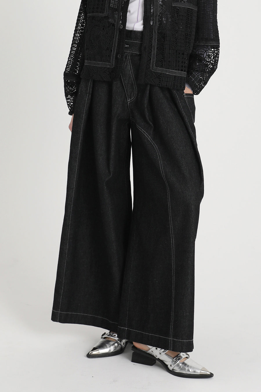 TACK WIDE DENIM PANTS — aulaaila TACK WIDE DENIM PANTS — aulaaila