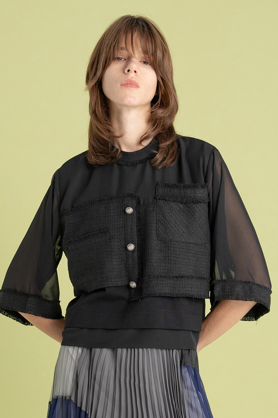 TWEED COMBINATION PULLOVER — aulaaila