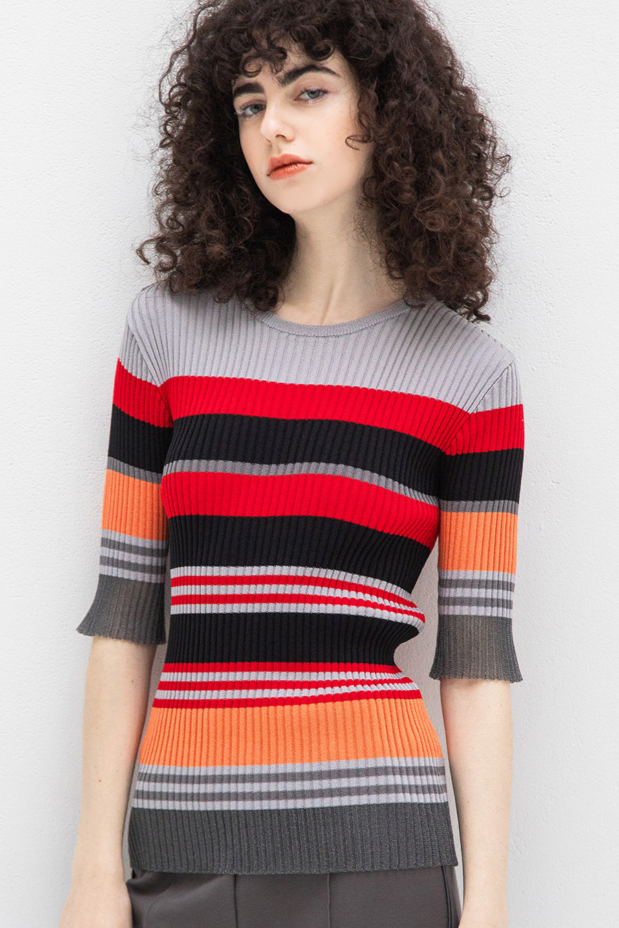 贅沢品 MULTI BORDER KNIT — aulaaila パンツ