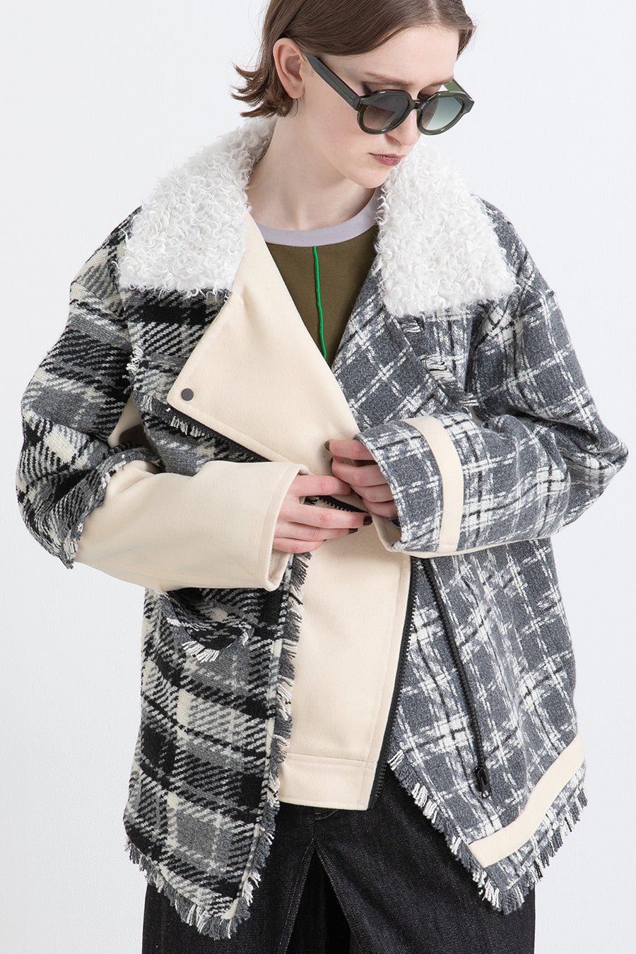 【AULA AILA】アウラアイラ（0）ボア レザー ノーカラー ジャケット AULA AILA/アウラアイラ/4WAY JACKET | ROYAL FLASH（ロイヤル