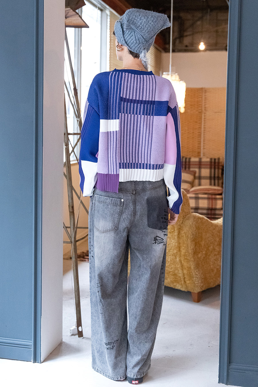 グラデーションへアリーニットプルオーバー　aula aila COLOR BLOCK KNIT PULLOVER(25SS) — aulaaila