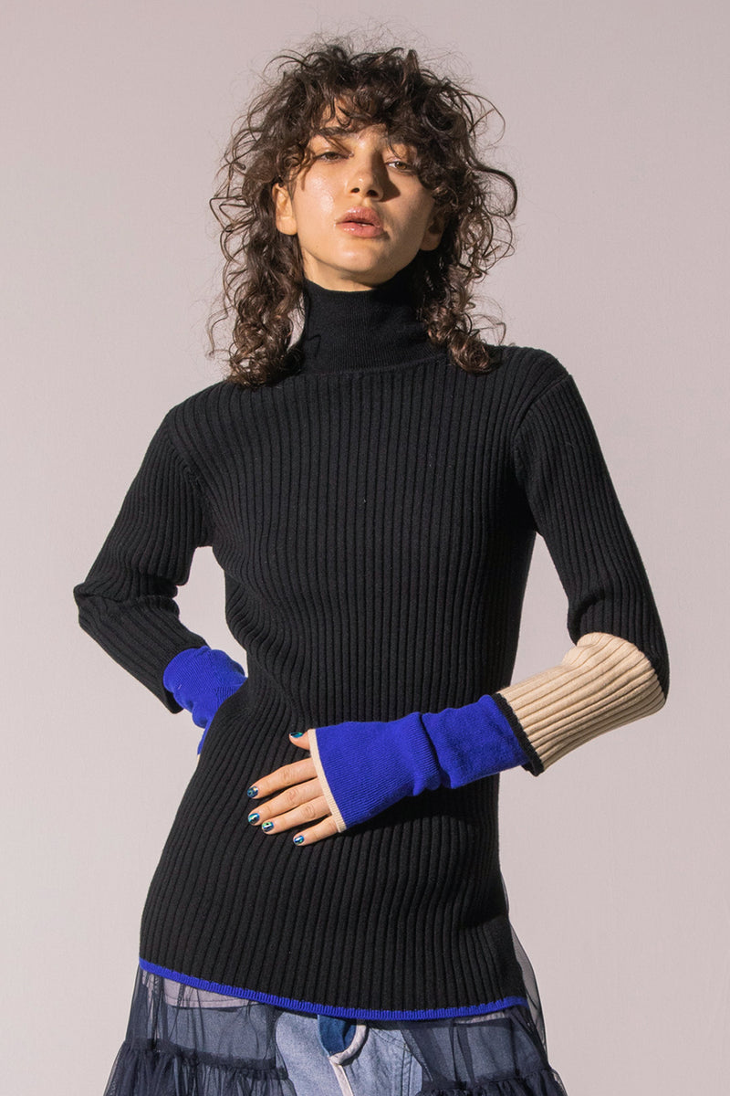 BI-COLOR SLEEVE RIB INNER — aulaaila