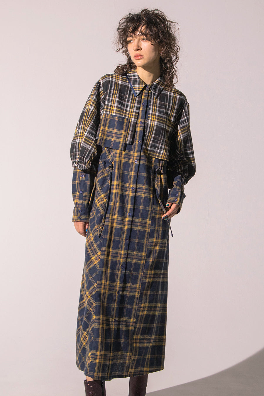 DRAWSTRING LONG SHIRT ONE PIECE — aulaaila