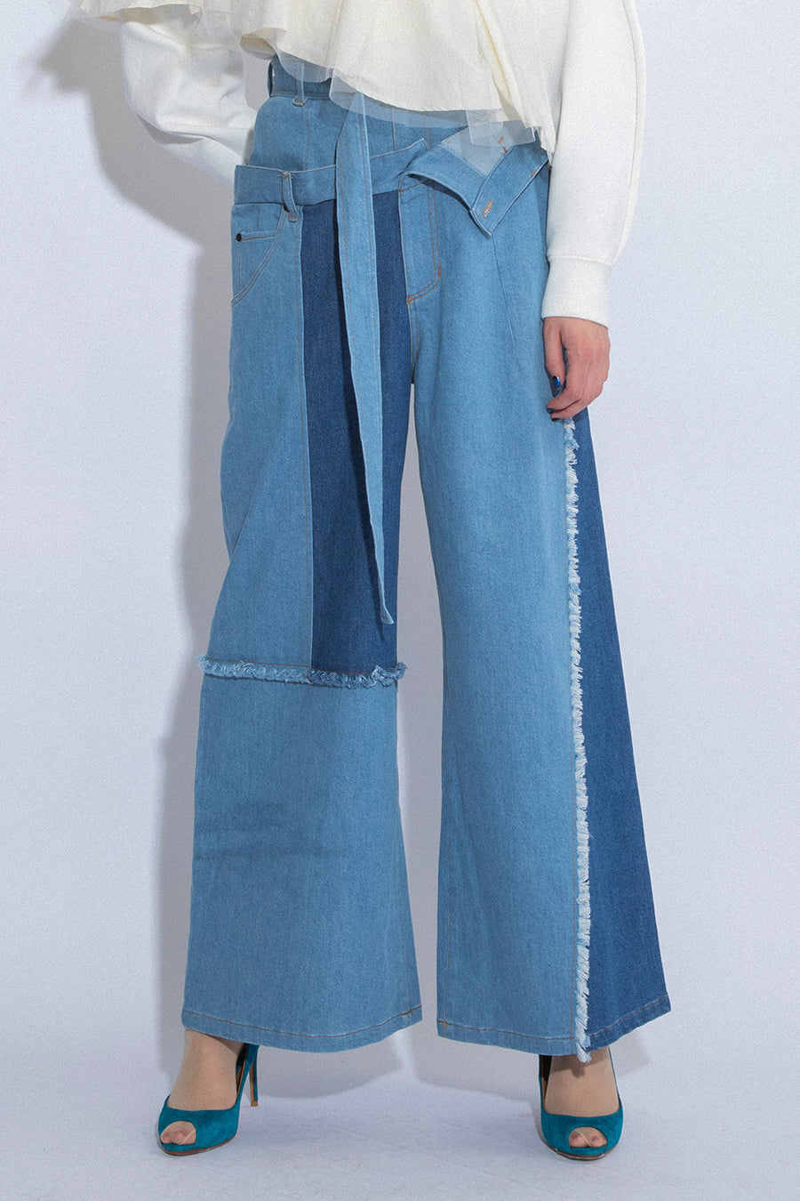 2WAY COMBINATION DENIM PANTS — aulaaila