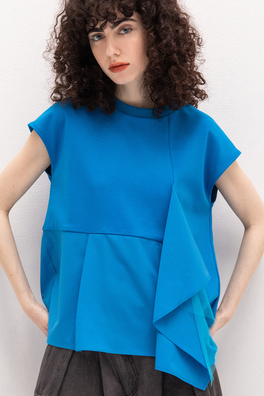 【新品・未使用】AULAAILA タフタコンビネーションTシャツ TAFFETA COMBINATION T-SHIRT — aulaaila