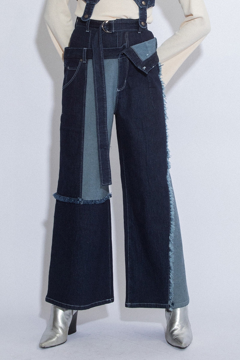 2WAY COMBINATION DENIM PANTS — aulaaila