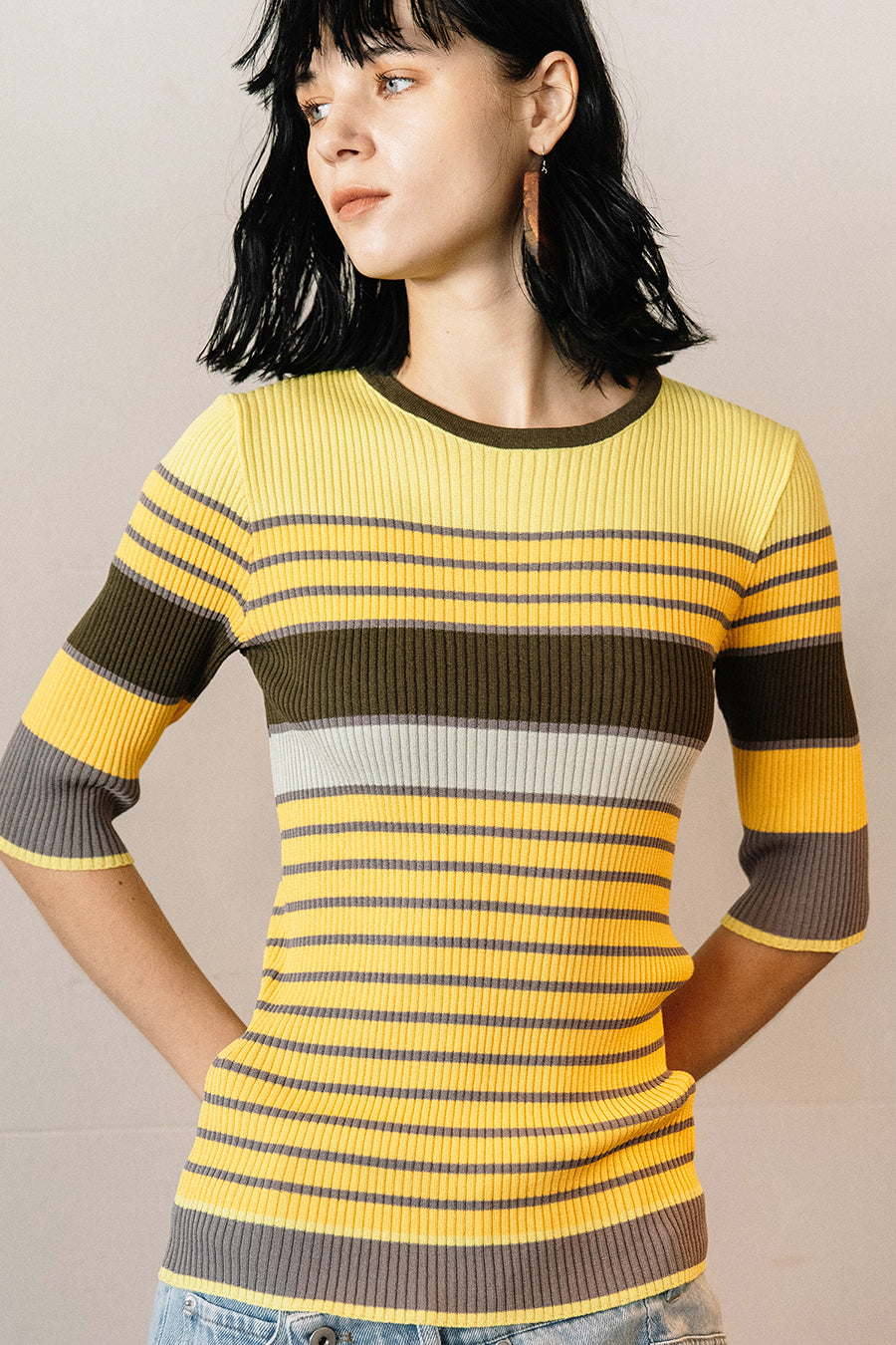 LAYERED MULTI BORDER KNIT — aulaaila