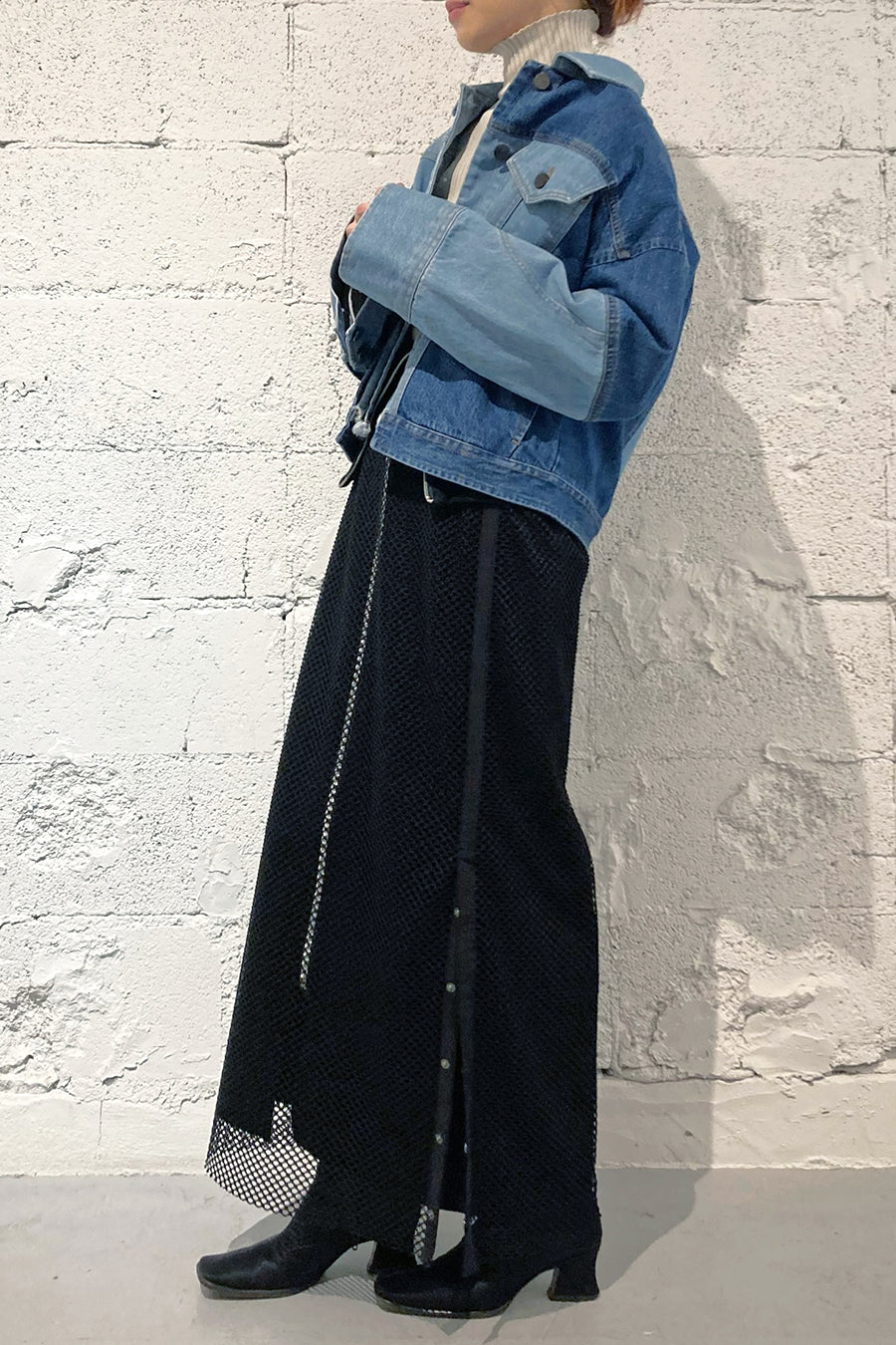 ASYMMETRY DENIM JACKET — aulaaila