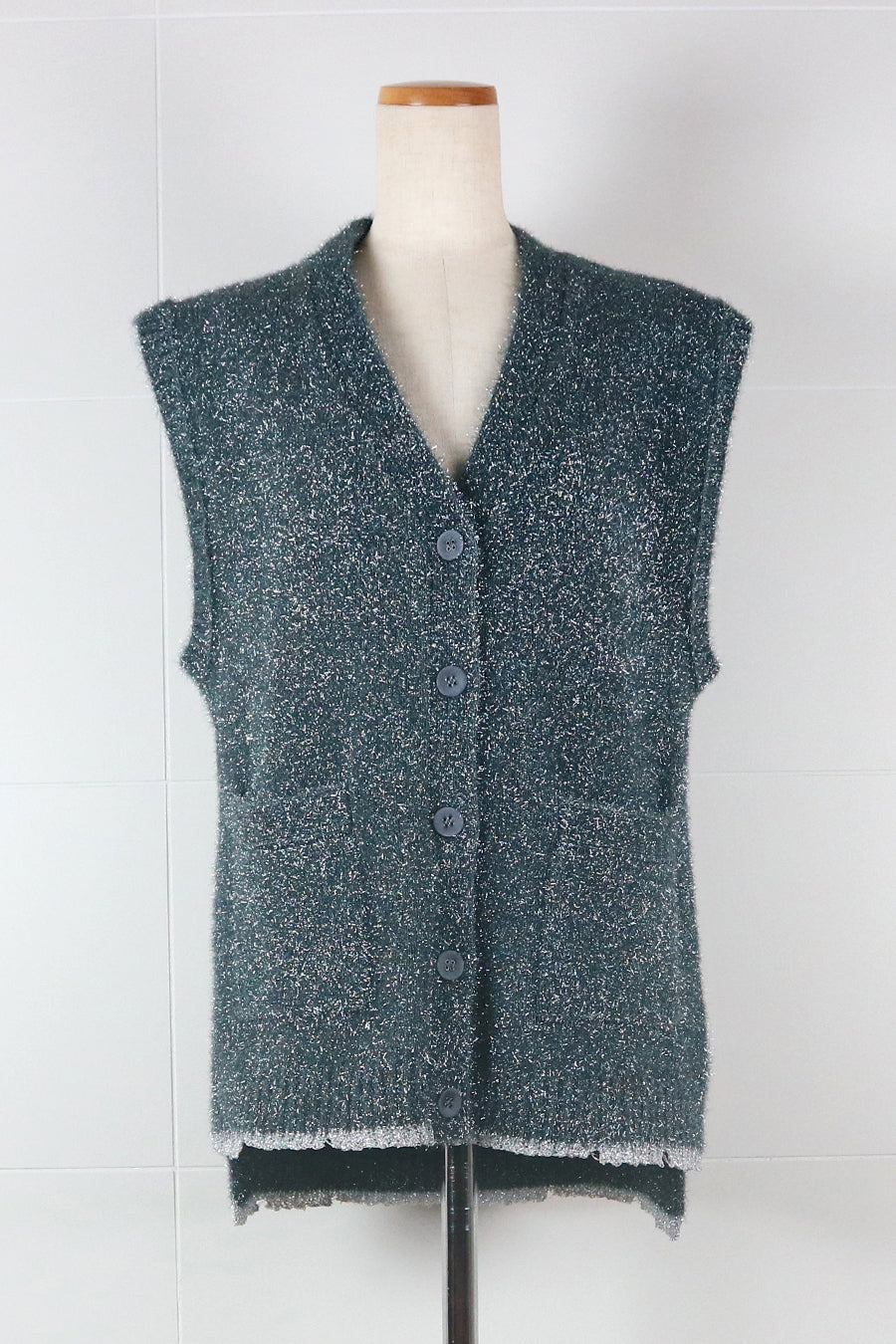 FILM YARN KNIT VEST — aulaaila