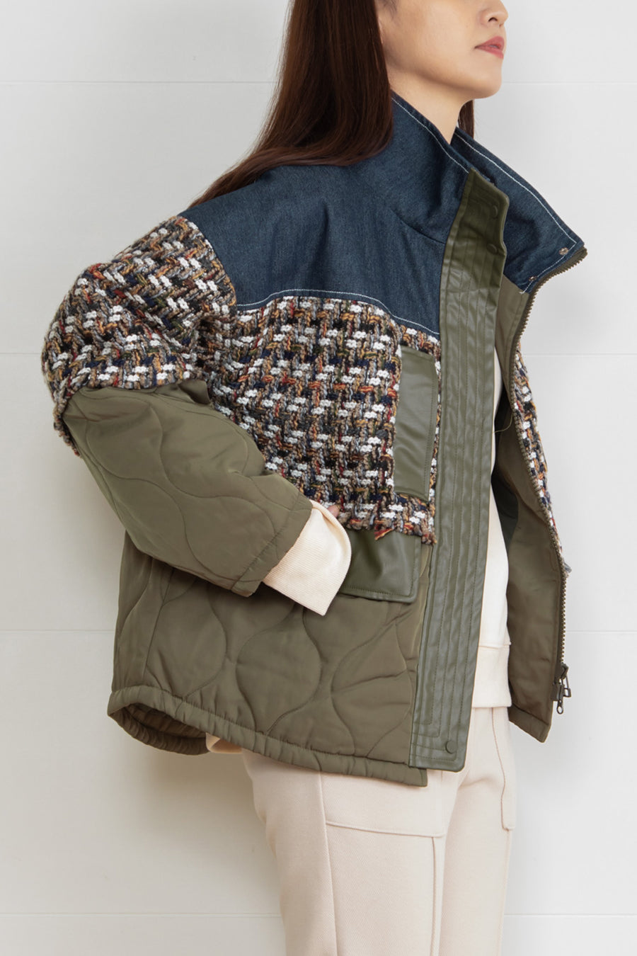 TWEED COMBINATION BLOUSON — aulaaila