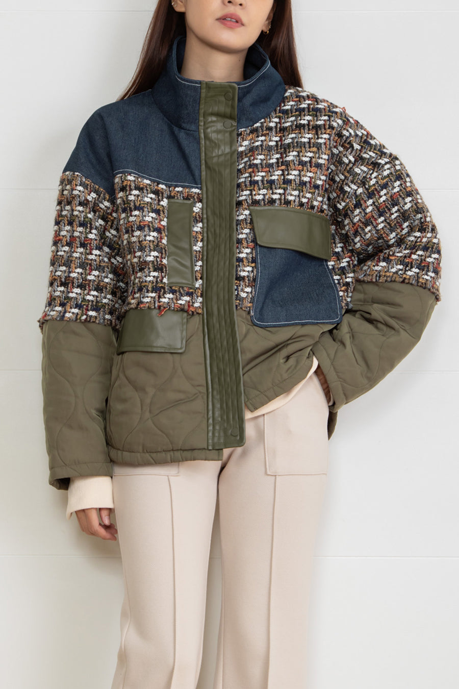 TWEED COMBINATION BLOUSON — aulaaila