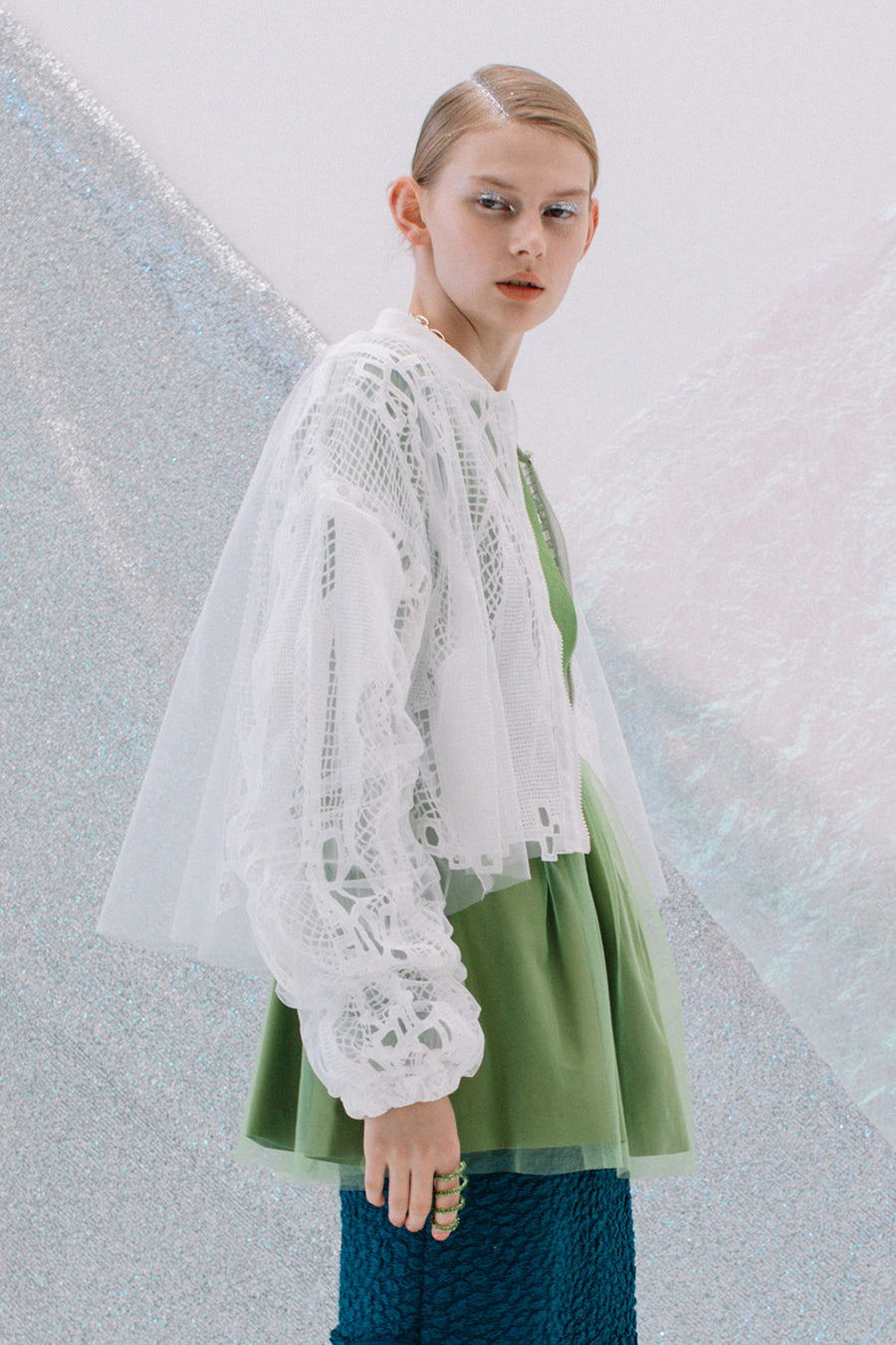 Aula アウラアイラ TULLE LAYERED LACE BLOUSON 待望の再販開始 - www