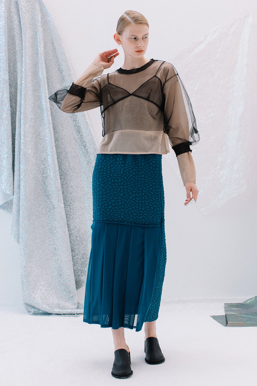 STRETCH JACQUARD SKIRT